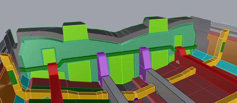 Modellazione 3d piano strutturale scafo VTR